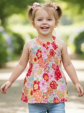 Krickets Elite Floral Stretchy Smocked Crossback Top